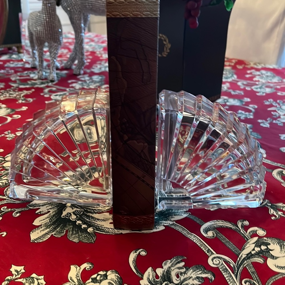 Art, deco, crystal book ends, very healthy